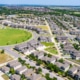 Aerial view of a modern development in Pflugerville